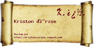Kriston Örzse névjegykártya